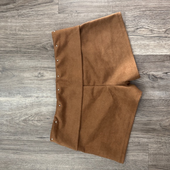 Princess Polly High Waist Tan Shorts - Picture 2 of 3